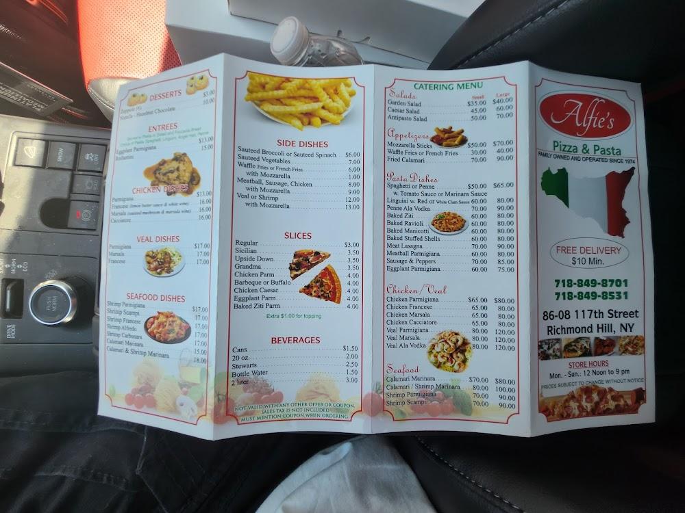 Alfie's Pizzeria & Restaurant Menu image 2