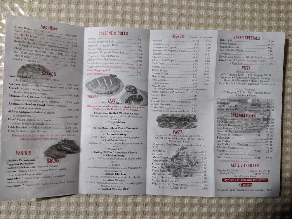 Alfie's Pizzeria & Restaurant Menu image 3